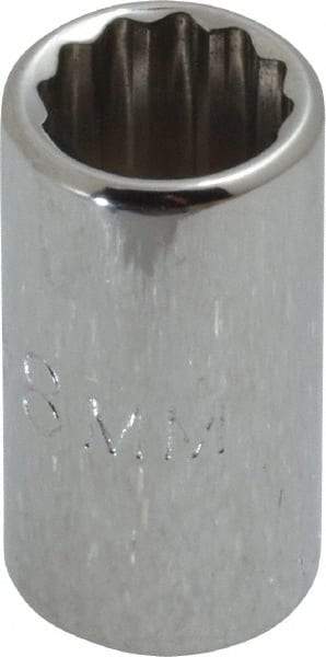 Proto - 1/4" Drive, Standard Hand Socket - 12 Points, 7/8" OAL, Chrome Finish - Industrial Tool & Supply