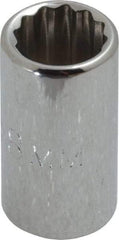 Proto - 1/4" Drive, Standard Hand Socket - 12 Points, 7/8" OAL, Chrome Finish - Industrial Tool & Supply