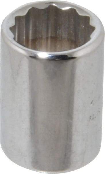 Proto - 1/4" Drive, Standard Hand Socket - 12 Points, 7/8" OAL, Chrome Finish - Industrial Tool & Supply