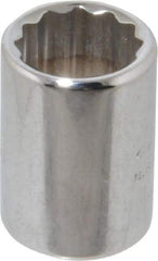 Proto - 1/4" Drive, Standard Hand Socket - 12 Points, 7/8" OAL, Chrome Finish - Industrial Tool & Supply