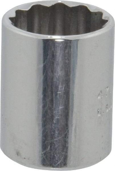 Proto - 1/4" Drive, Standard Hand Socket - 12 Points, 7/8" OAL, Chrome Vanadium, Chrome Finish - Industrial Tool & Supply