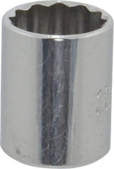 Proto - 1/4" Drive, Standard Hand Socket - 12 Points, 7/8" OAL, Chrome Vanadium, Chrome Finish - Industrial Tool & Supply