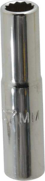 Proto - 1/4" Drive, Deep Hand Socket - 12 Points, 1-15/16" OAL, Chrome Finish - Industrial Tool & Supply