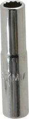 Proto - 1/4" Drive, Deep Hand Socket - 12 Points, 1-15/16" OAL, Chrome Finish - Industrial Tool & Supply