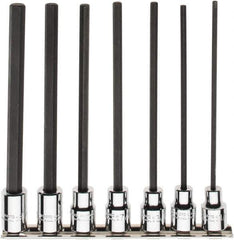 Proto - 7 Piece 3/8" Drive Inch Hex Bit Socket Set - 1/8 to 3/8" Hex - Industrial Tool & Supply