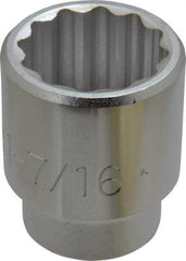 Proto - 1-7/16", 3/4" Drive, Standard Hand Socket - 12 Points, 2-13/32" OAL, Chrome Finish - Industrial Tool & Supply