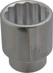 Proto - 1-11/16", 3/4" Drive, Standard Hand Socket - 12 Points, 2-3/4" OAL, Chrome Finish - Industrial Tool & Supply