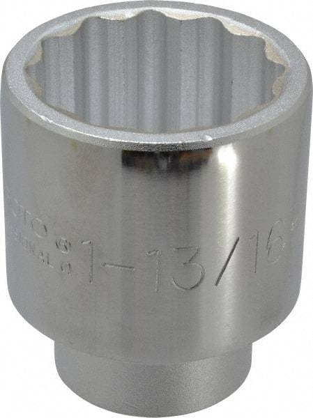 Proto - 1-13/16", 3/4" Drive, Standard Hand Socket - 12 Points, 2-29/32" OAL, Chrome Finish - Industrial Tool & Supply