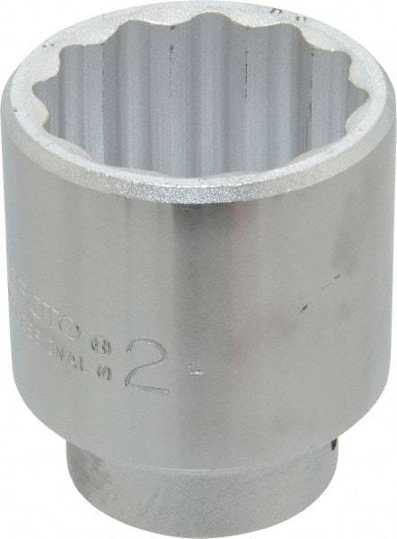 Proto - 2", 3/4" Drive, Standard Hand Socket - 12 Points, 3-7/64" OAL, Chrome Finish - Industrial Tool & Supply