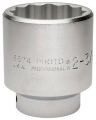 Proto - 2-3/8", 3/4" Drive, Standard Hand Socket - 12 Points, 3-43/64" OAL, Chrome Finish - Industrial Tool & Supply