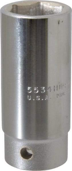 Proto - 1-1/16", 3/4" Drive, Deep Hand Socket - 6 Points, 3-1/2" OAL, Chrome Finish - Industrial Tool & Supply