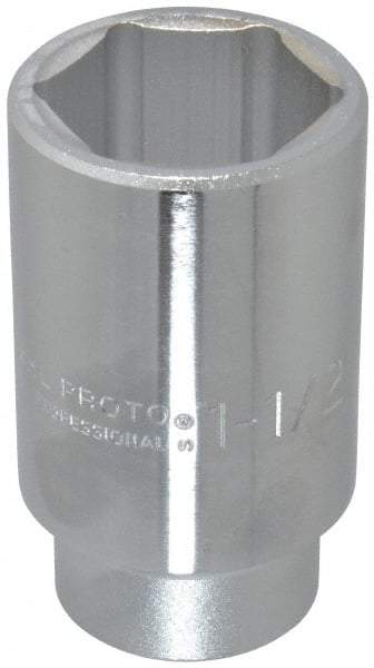 Proto - 1-1/2", 3/4" Drive, Deep Hand Socket - 6 Points, 3-1/2" OAL - Industrial Tool & Supply