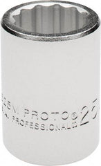 Proto - 3/4" Drive, Standard Hand Socket - 12 Points, 2" OAL, Chrome Finish - Industrial Tool & Supply