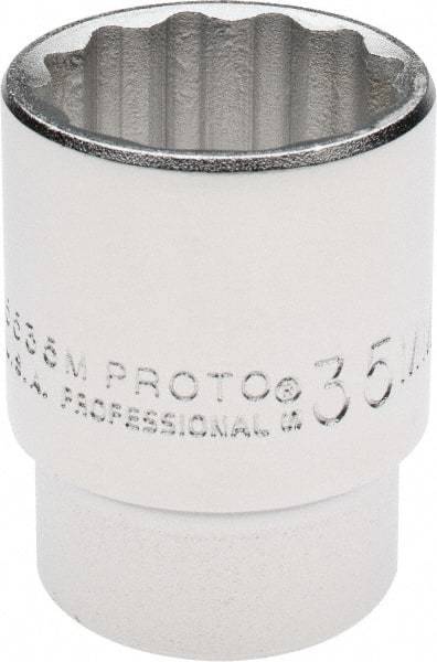 Proto - 3/4" Drive, Standard Hand Socket - 12 Points, 2-1/4" OAL, Chrome Finish - Industrial Tool & Supply
