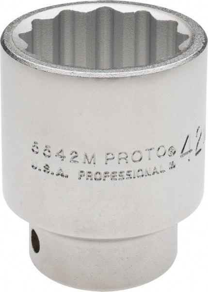 Proto - 3/4" Drive, Standard Hand Socket - 12 Points, 2-11/16" OAL, Chrome Finish - Industrial Tool & Supply