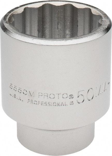 Proto - 3/4" Drive, Standard Hand Socket - 12 Points, 3-5/32" OAL, Chrome Finish - Industrial Tool & Supply