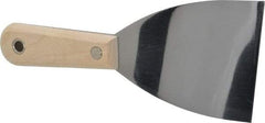 Stanley - Flexible Steel 1-Edge Scraper - 3" Blade Width x 3-5/8" Blade Length, 3-7/8" Long Hardwood Handle - Industrial Tool & Supply