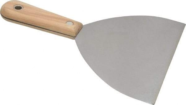 Stanley - 6" Wide Steel Taping Knife - Flexible, Hardwood Handle, 8-1/4" OAL - Industrial Tool & Supply