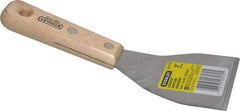 Stanley - Steel Bent Scraper - 3" Blade Width x 4-3/8" Blade Length, 4-7/8" Long Hardwood Handle - Industrial Tool & Supply