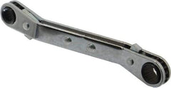 Proto - 1/4" x 5/16" 12 Point Reversible Ratcheting Offset Box Wrench - Double End, 4-1/8" OAL, Steel, 25° Offset - Industrial Tool & Supply