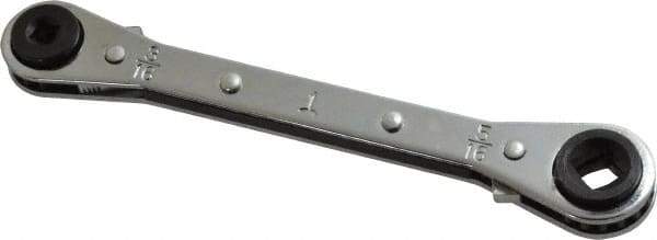 Proto - 1/4" & 3/16" Sq x 3/8" & 5/16" Sq 4 Point 4 in 1 Reversible Ratcheting Box Wrench - Double End, 5-1/2" OAL, Steel - Industrial Tool & Supply