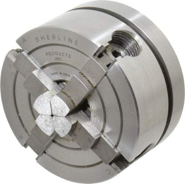 Sherline - 4 Jaws, 2.5" Diam, Independent Manual Lathe Chuck - 3/4-16" Spindle Mount - Industrial Tool & Supply