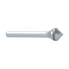 ‎SK-3 -3/8 x LOC × 1/4 Shank × 2 OAL 90 Degree Cone Carbide Medium Tough Cut Burr - Industrial Tool & Supply