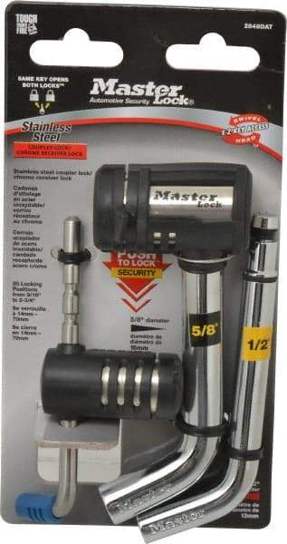 Master Lock - Keyed Different Bent Pin Receiver Padlock - Stainless Steel - Industrial Tool & Supply