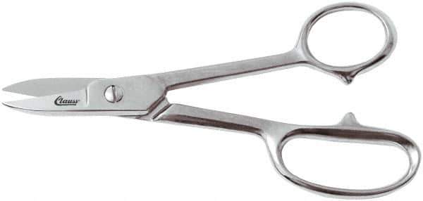 Clauss - 4" LOC, 7-1/4" OAL Straight Shears - Steel Straight Handle, For Paper, Fabric - Industrial Tool & Supply