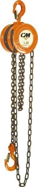 CM - 4,000 Lb Lifting Capacity, 20' Lift Height, Hand Hoist - Made from Chain, 80' Overhaul to Lift 1', 82 Lb Avg Pull to Lift Rated Load, 1 Chain - Industrial Tool & Supply
