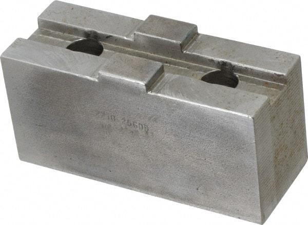 Atlas Workholding - Tongue & Groove Attachment, Square Soft Lathe Chuck Jaw - Steel, 2.12" Btw Mount Hole Ctrs, 3-15/16" Long x 1-1/2" Wide x 1.87" High, 1/2" Groove - Industrial Tool & Supply