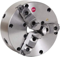 Atlas Workholding - 3 Jaws, 10" Diam, Self Centering Manual Lathe Chuck - Plain Back Mount Spindle, Adjustable, Reversible, 2,500 Max RPM, 2.86" Through Hole Diam, Cast Iron - Industrial Tool & Supply