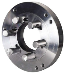 Pratt Burnerd America - Adapter Back Plate for 8" Diam Self Centering Lathe Chucks - D1-4 Mount, 2-1/4" Through Hole Diam, Steel - Industrial Tool & Supply