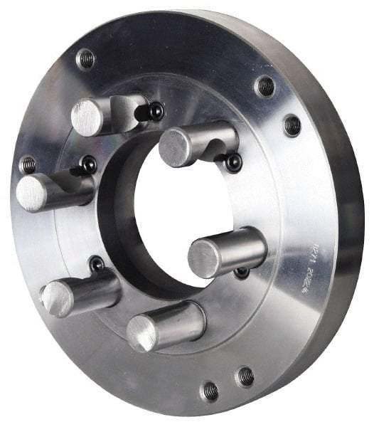Pratt Burnerd America - Adapter Back Plate for 6" Diam Self Centering Lathe Chucks - D1-3 Mount, 1.81" Through Hole Diam, Steel - Industrial Tool & Supply