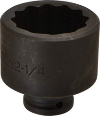 Proto - 3/4" Drive 2-1/4" Standard Impact Socket - 12 Points, 3-1/4" OAL - Industrial Tool & Supply