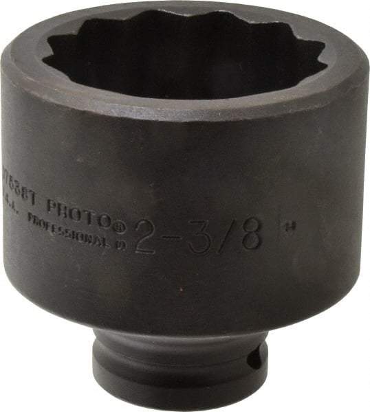 Proto - 3/4" Drive 2-3/8" Standard Impact Socket - 12 Points, 3-3/8" OAL - Industrial Tool & Supply