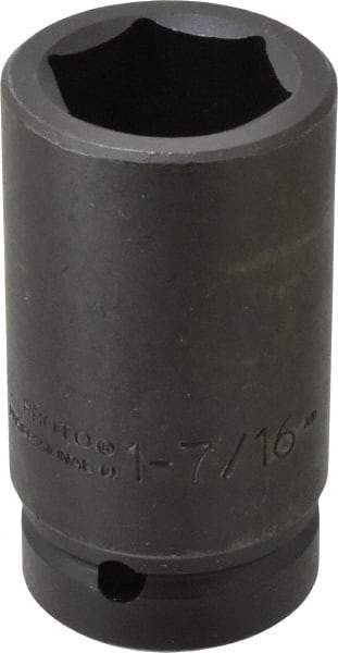 Proto - 1" Drive 1-7/16" Deep Impact Socket - 6 Points, 4" OAL - Industrial Tool & Supply