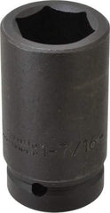 Proto - 1" Drive 1-7/16" Deep Impact Socket - 6 Points, 4" OAL - Industrial Tool & Supply