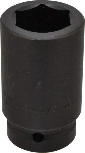Proto - 1" Drive 1-1/2" Deep Impact Socket - 6 Points, 4" OAL - Industrial Tool & Supply