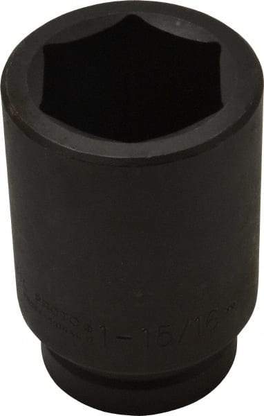 Proto - 1" Drive 1-15/16" Deep Impact Socket - 6 Points, 4-1/4" OAL - Industrial Tool & Supply