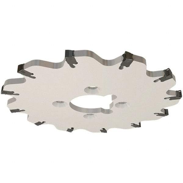Iscar - Arbor Hole Connection, 0.139" Cutting Width, 0.217" Depth of Cut, 32mm Cutter Diam, 8mm Hole Diam, 4 Tooth Indexable Slotting Cutter - SGSA Toolholder, GSAN 3 Insert, Right Hand Cutting Direction - Industrial Tool & Supply