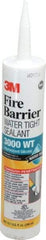 3M - 10.1 oz Cartridge Gray RTV Silicone Joint Sealant - 14 to 230°F Operating Temp, Series 3000WT - Industrial Tool & Supply