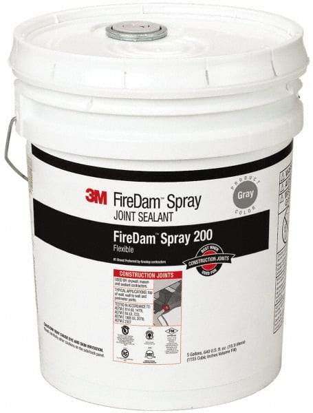 3M - 5 Gal Pail Gray Elastomer Joint Sealant - 110°F Max Operating Temp, 24 hr Full Cure Time, Series Spray 200 - Industrial Tool & Supply