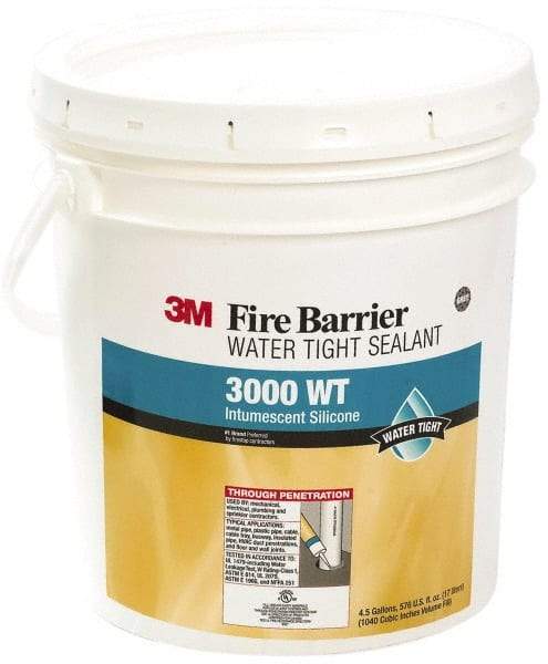 3M - 4.5 Gal Pail Gray RTV Silicone Joint Sealant - 14 to 230°F Operating Temp, Series 3000WT - Industrial Tool & Supply