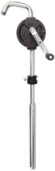 PRO-LUBE - Oil Lubrication 10 Gal/min Flow Cast Iron Rotary Hand Pump - For 15 to 55 Gal Container, Use with Diesel Fuel, Kerosene & Petroleum-Based Fluids, Do Not Use with Water-Based Media - Industrial Tool & Supply