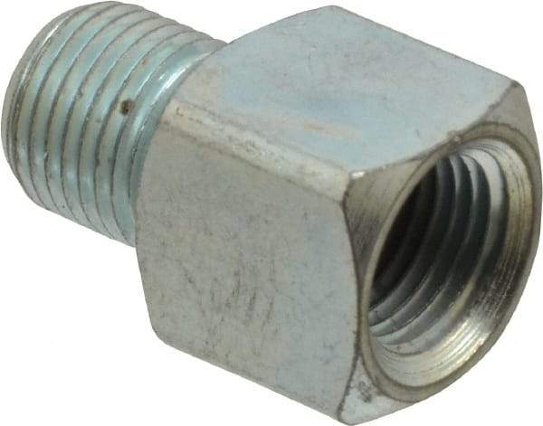 PRO-LUBE - Straight Head Angle, 1/8-27 NPT Steel Grease Fitting Adapter - 1/2" Hex - Industrial Tool & Supply
