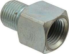PRO-LUBE - Straight Head Angle, 1/8-27 NPT Steel Grease Fitting Adapter - 1/2" Hex - Industrial Tool & Supply