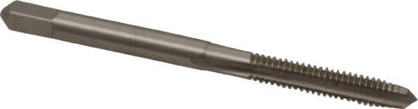 Hertel - #8-32 UNC 3 Flute Bright Finish High Speed Steel Straight Flute Standard Hand Tap - Plug, Right Hand Thread, 2-1/8" OAL, 3/4" Thread Length, H7 Limit, 0.003" Oversize - Exact Industrial Supply