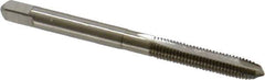 Hertel - #10-32 UNF, 2 Flute, Bright Finish, High Speed Steel Spiral Point Tap - Plug Chamfer, Right Hand Thread, 2-3/8" OAL, 7/8" Thread Length, 0.194" Shank Diam - Exact Industrial Supply