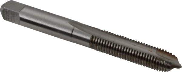 Hertel - 5/16-24 UNF, 2 Flute, Bright Finish, High Speed Steel Spiral Point Tap - Plug Chamfer, Right Hand Thread, 2-23/32" OAL, 1-1/8" Thread Length, 0.318" Shank Diam - Exact Industrial Supply